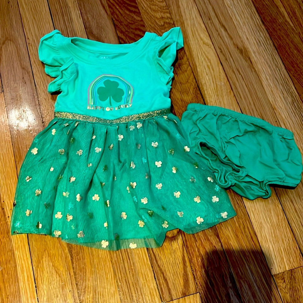 Baby Girl Shamrock / St. Patrick's Day Dress with Diaper Cover